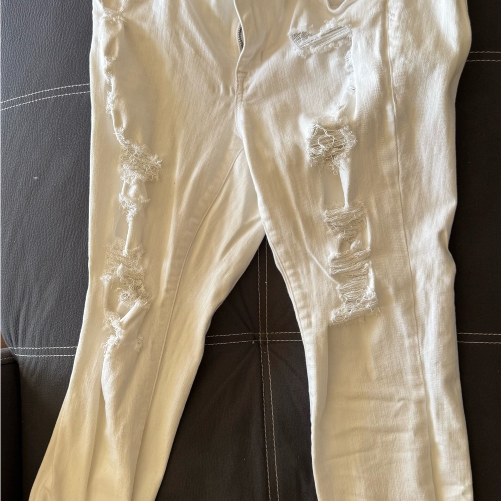 Torrid White Crop Boyfriend Jeans